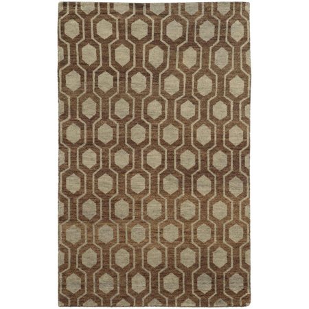 ESPECTACULO Maddox 5650 Hand Knotted Wool Runner Rug, Brown - 42 ft. 6 in. x 10 ft. ES1876621